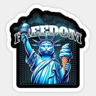 liberty statue parody cat Sticker